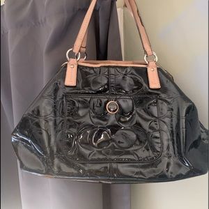 Coach Paton Leather Purse with ball closure serial number shown